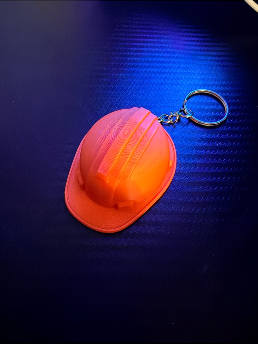 Orange Mini Hard Hat Keychain - Unbranded